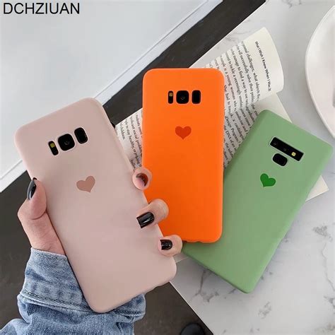 Dchziuan Candy Plain Soft Silicone Love Heart Phone Case For Samsung Galaxy S10 S8 S9 Plus Note