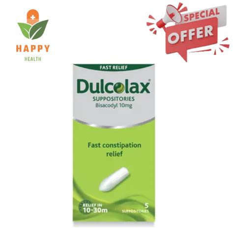 DULCOLAX SUPPOSITORIES BISACODYL 10MG FAST CONSTIPATION RELIEF