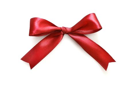 Premium Photo Shiny Red Satin Bow Isolated