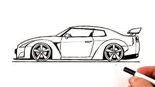 How To Draw A NISSAN SKYLINE GT R R33 Easy Drawing Nissan Gtr 1993