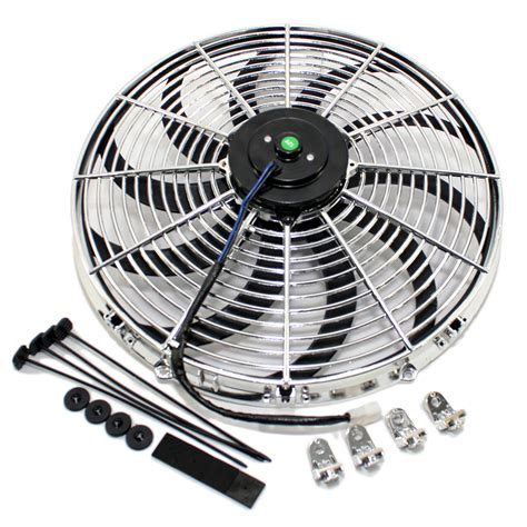 ARC 4501610 16 Chrome S Blade Electric Radiator Fan W Hardware