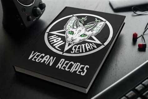 Black Notebook Hail Seitan Vegan Recipes Blank Etsy