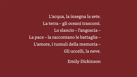 Emily Dickinson L Acqua La Insegna La Sete La Terra Gli Oceani