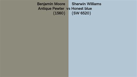 Benjamin Moore Antique Pewter 1560 Vs Sherwin Williams Honest Blue