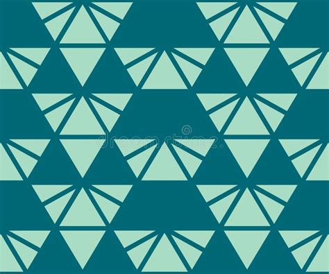 Vector Geometric Seamless Pattern With Triangles In Teal And Light