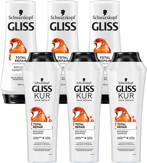 Schwarzkopf Gliss Kur Total Repair Mix Pakket 3 X Shampoo 250ml 3 X