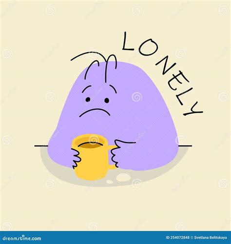 Feeling Lonely Abstract Character Stock Vector - Illustration of comic