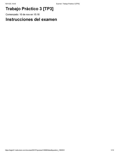 Examen Trabajo Pr Ctico Tp Formul Y Ev De P Trabajo