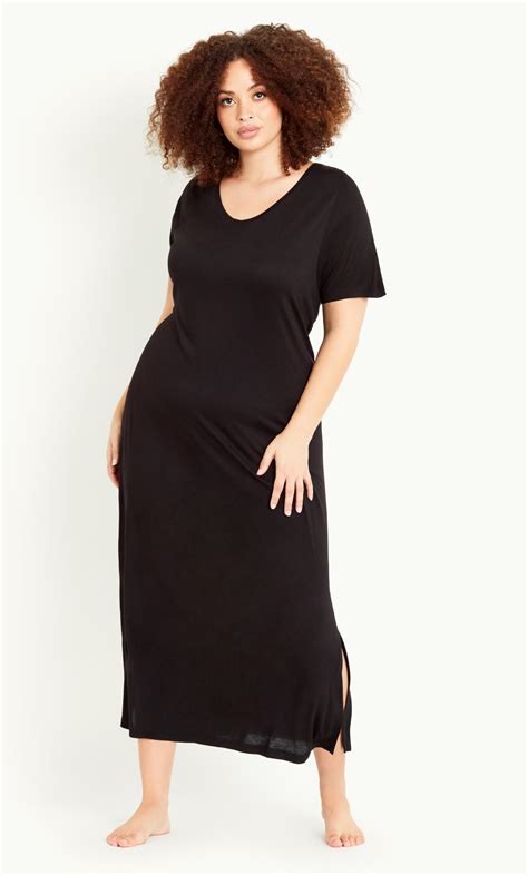 Plain Black Sleep Dress Evans