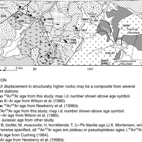 Simplified Geologic Map Of The Molly Creek Area Showing 40 Ar 39 Ar