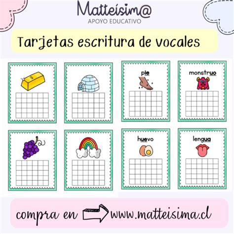 Tarjetas Escritura De Vocales Matteisima