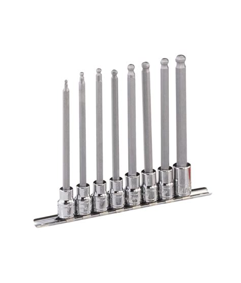 8 Piece 3 8 Dr Metric Wobble Hex Bit Socket Set Long Genius