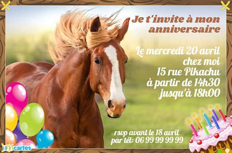 Invitation Anniversaire Cheval Au Galop Anniversaire Cheval