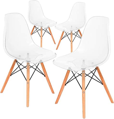 Gaon Sillas Eames Minimalistas Modernas Transparentes Uso Elegante