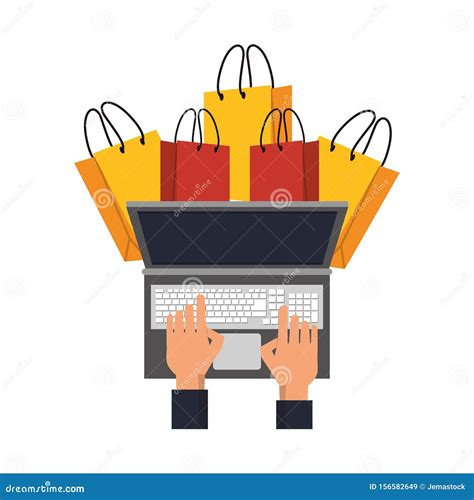 Online Shopping Ecommerce Sale Cartoon Stock Vector Illustration Of