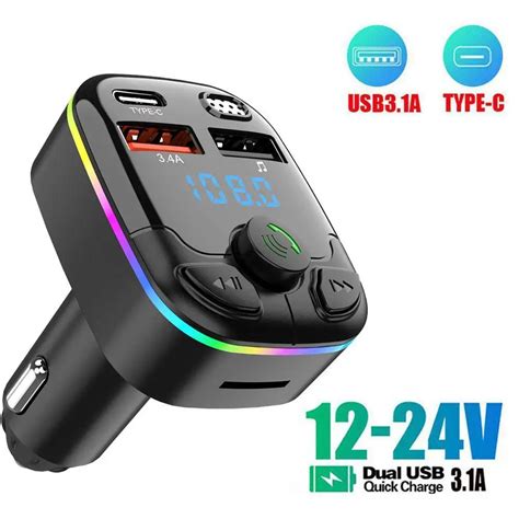 Araba Bluetooth Fm Verici Pd Tip C Ift Usb A H Zl Arj