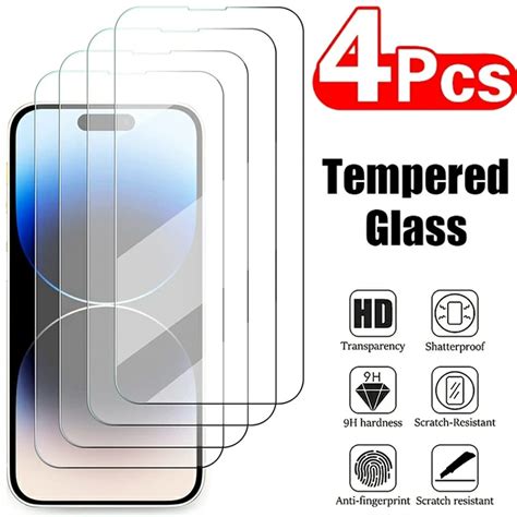 4 St Ck Geh Rtetes Glas Mit Voller Abdeckung F R IPhone 15 11 Pro Max