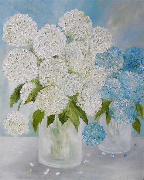 Hydrangea Double Vase Painting, Hydrangea Floral Painting, | Kenzie's ...