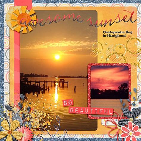 Awesome Sunset Scrapbook Design Layout Summer Scrapbook Scrapbook