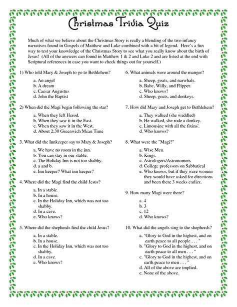 Christmas Trivia And Answers Printable 2023 Latest Perfect Awesome Incredible | Christmas Outfit ...