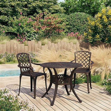 Chusui 3 TLG Bistro Set Bistrotisch Mit 2 Stühlen Gartenset Tisch