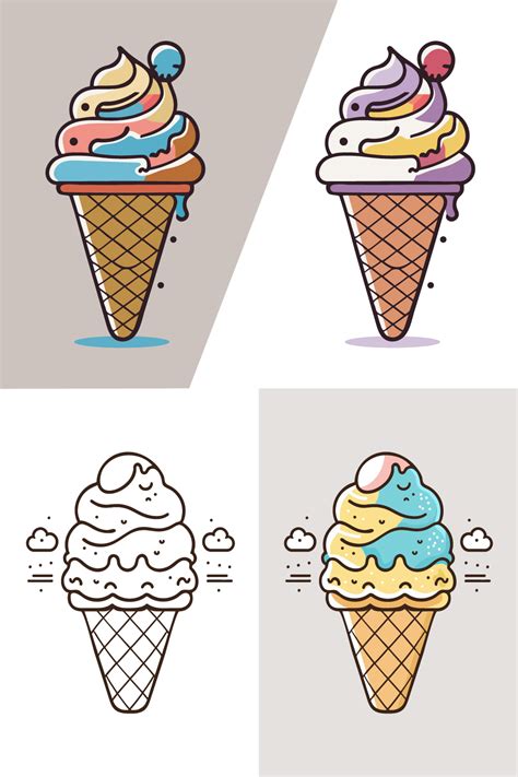 Outline Ice Cream Cone Template