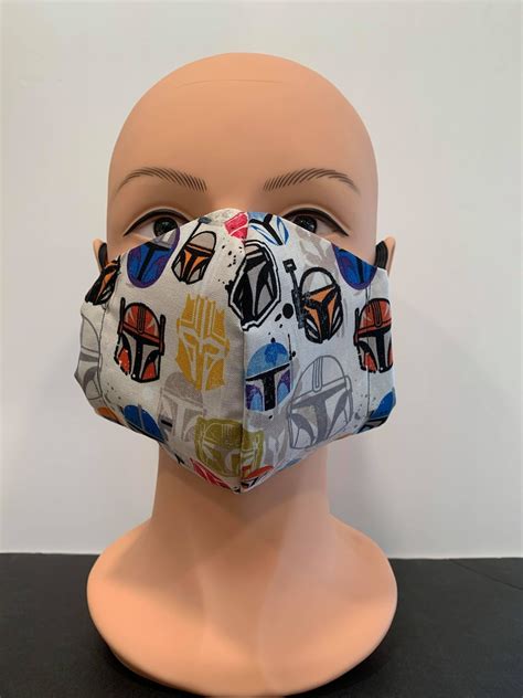 The Mandalorian Face Mask Featuring Mandos Helmet In Etsy