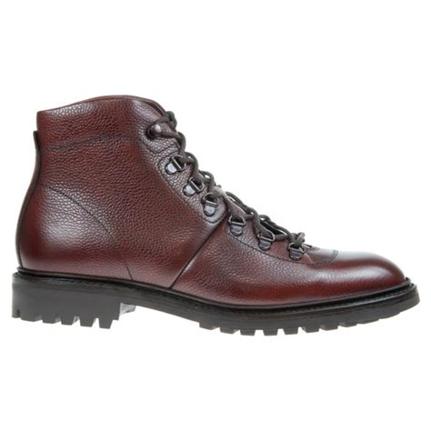 Loake Hiker Oxblood Burnished Calf Grain Leather Formal Boots