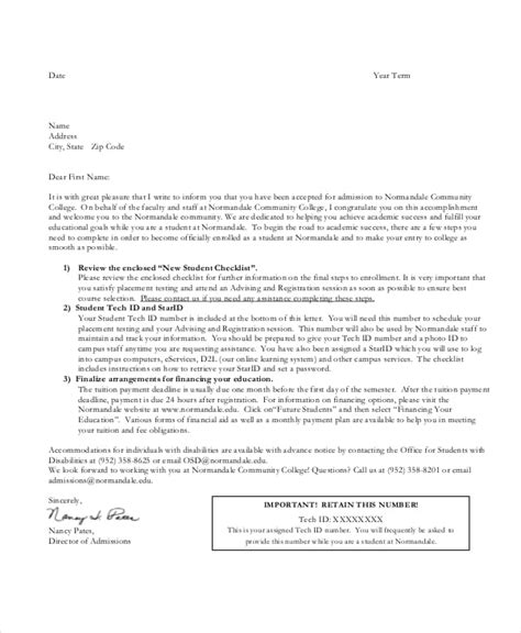 Official Acceptance Letter Sample Hq Printable Documents