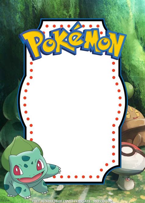 Pokemon Canva Birthday Invitation Templates