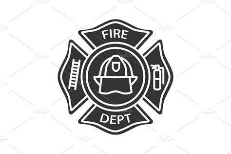 Fire Department Badge Glyph Icon Icons Creative Market