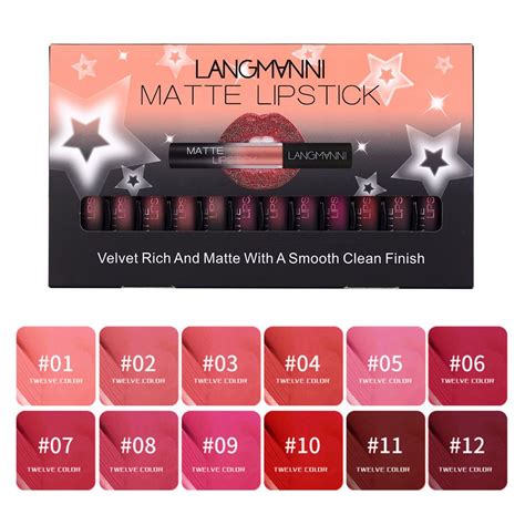 Lippenstift Lipgloss Farben Lippenstift Set Wasserdicht Matte Nude