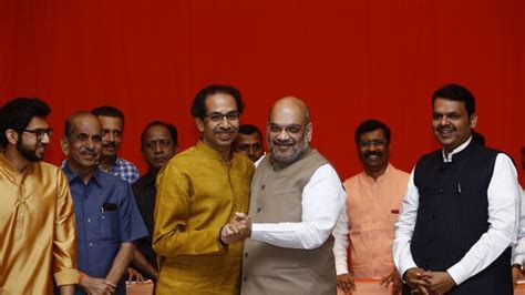 We Are Connected Ideologically Bjp Shiv Sena Hug It Out Announce 2019