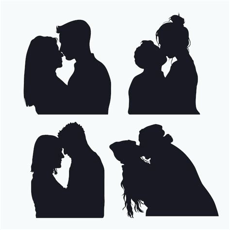 Kissing Couple Silhouette Clip Art