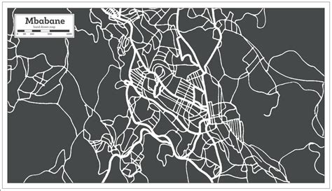 Mbabane Swaziland City Map in Retro Style. Outline Map. 17292853 Vector Art at Vecteezy