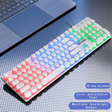 Gaming Backlit Keyboard Round Keys - USAMERICA SHOP