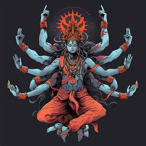 Premium Ai Image Lord Shiva With Arms