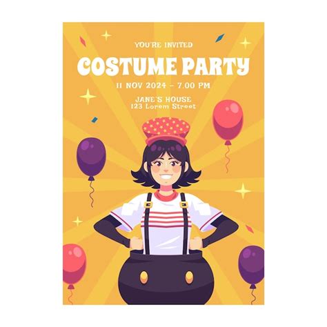 Free Vector | Hand drawn costume party invitation