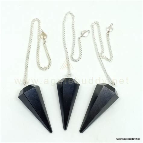 Black Obsidian 6 Face Cone Pendulum Gemstone Pendulums Agate Buddy