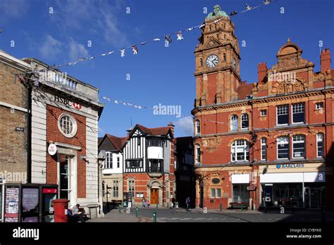 Town Centre, Newtown, Powys, Wales, UK Stock Photo - Alamy