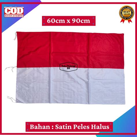 Jual 20 Biji Bendera Merah Putih 60x90 Cm Kain Satin Bendera