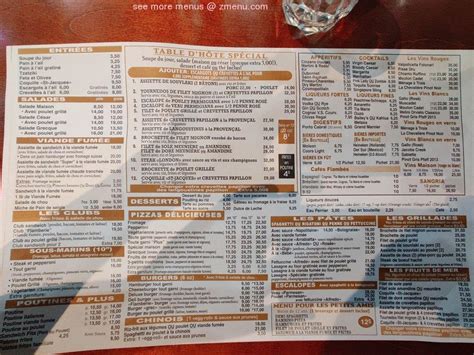 Menu Au La Flamberie Pizzeria Laval