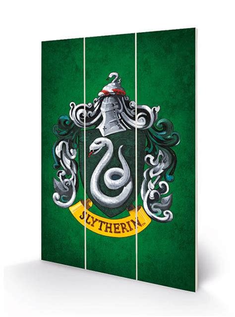 Slytherin House Crest Wooden Print