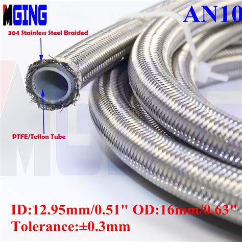 10an Nylon Braided Teflon Ptfe E85 Ethanol Oil Line Fuel Hose End