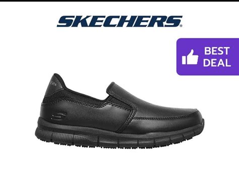 Skechers Slip Resistant Memory Foam Work Shoes Black Women S Fashion Footwear Sneakers On