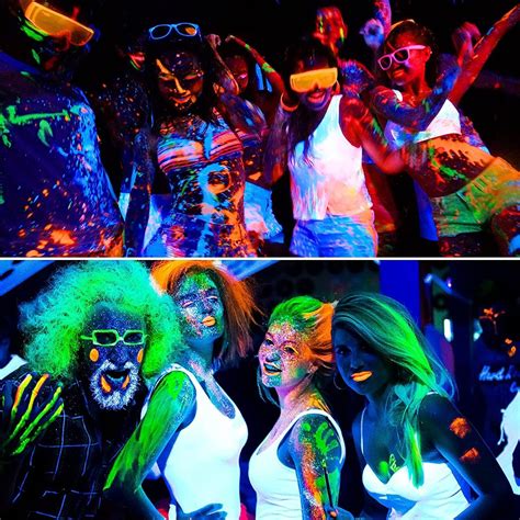 Glow in The Dark Body Face Paint Crayons - 12pcs Neon UV Fluorescent