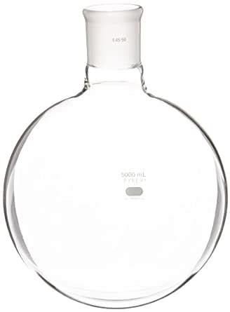 Corning Pyrex Borosilicate Glass Short Neck Round Bottom Heavy Wall