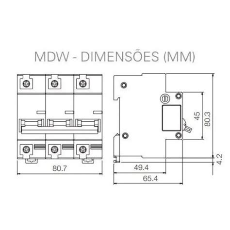 Disjuntor Weg Tripolar 63A Curva C MDW C63 3 10076465