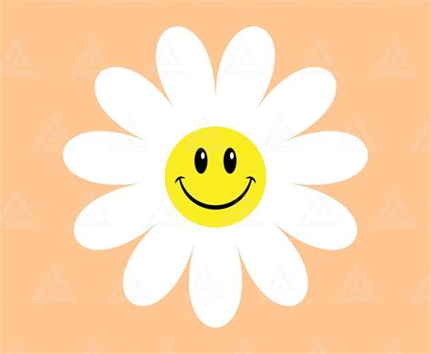 Daisy Svg Happy Face Svg Smile Face Svg Smiling Daisy Svg Cute