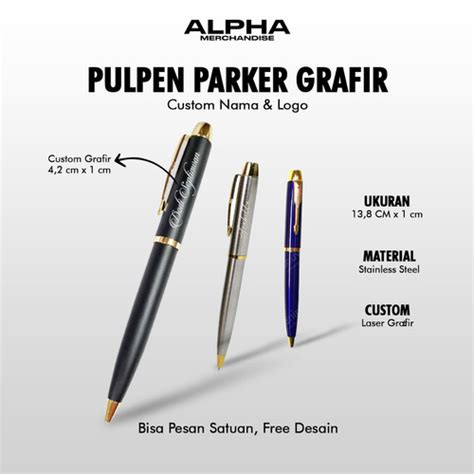 Jual Custom Pulpen Grafir Pena Custom Model Parker Dengan Box